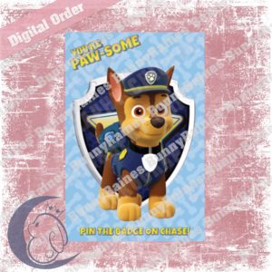 Pin the Badge on Chase - Birthday Printable Game